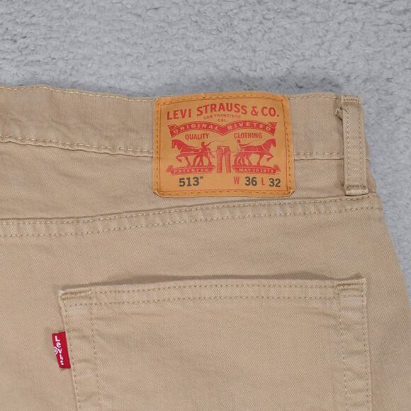 Levi's 513 jeans Mens 36x32 Beige - Picture 1 of 15